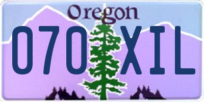 OR license plate 070XIL