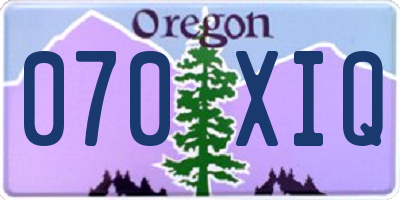 OR license plate 070XIQ