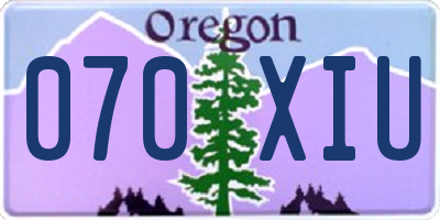 OR license plate 070XIU
