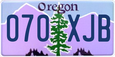 OR license plate 070XJB