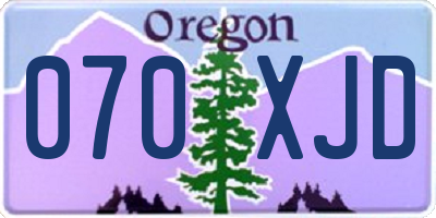 OR license plate 070XJD