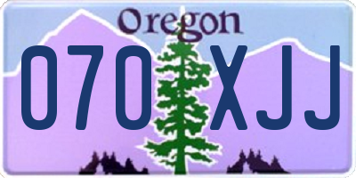 OR license plate 070XJJ