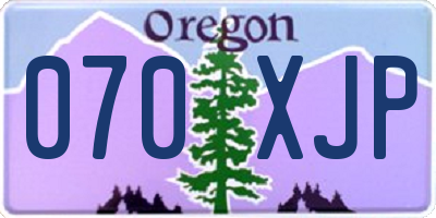 OR license plate 070XJP