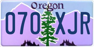 OR license plate 070XJR