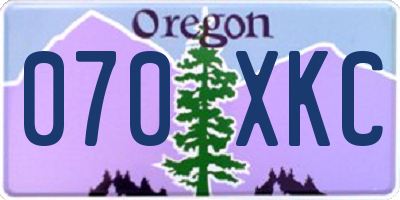 OR license plate 070XKC