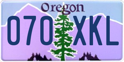 OR license plate 070XKL