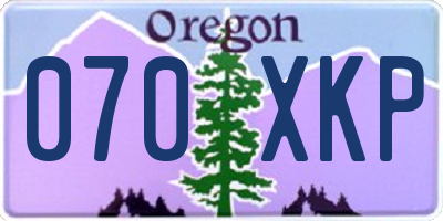 OR license plate 070XKP