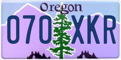OR license plate 070XKR
