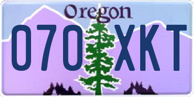 OR license plate 070XKT