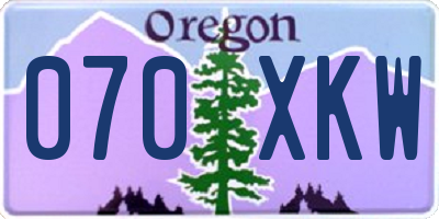 OR license plate 070XKW