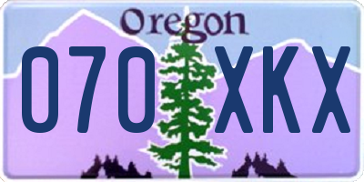 OR license plate 070XKX