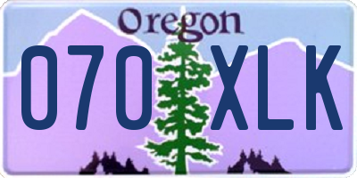 OR license plate 070XLK