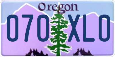 OR license plate 070XLO