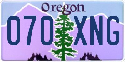 OR license plate 070XNG