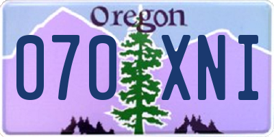OR license plate 070XNI