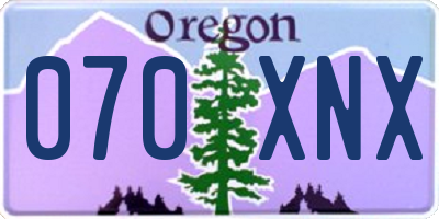 OR license plate 070XNX