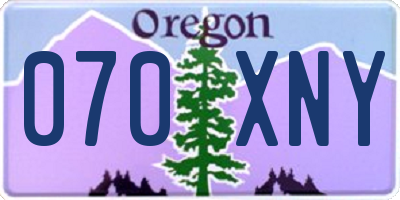 OR license plate 070XNY