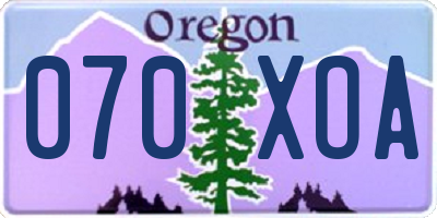 OR license plate 070XOA