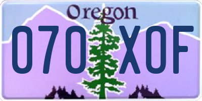 OR license plate 070XOF