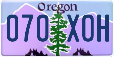 OR license plate 070XOH