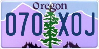 OR license plate 070XOJ