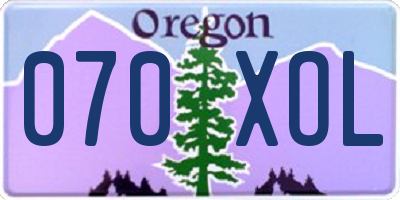 OR license plate 070XOL