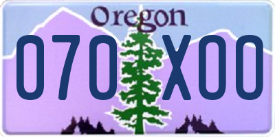 OR license plate 070XOO