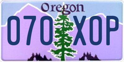 OR license plate 070XOP