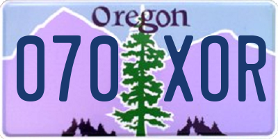 OR license plate 070XOR