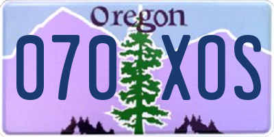 OR license plate 070XOS
