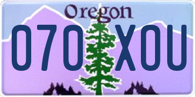 OR license plate 070XOU