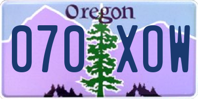 OR license plate 070XOW