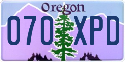 OR license plate 070XPD