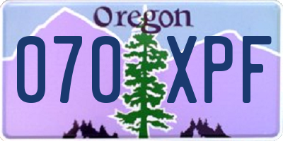 OR license plate 070XPF