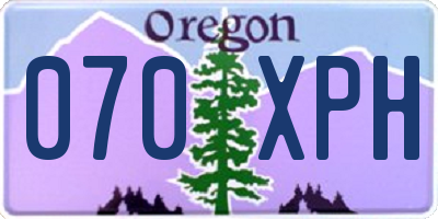 OR license plate 070XPH
