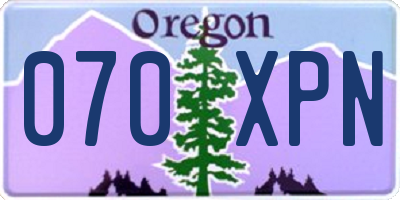 OR license plate 070XPN