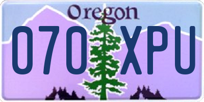 OR license plate 070XPU