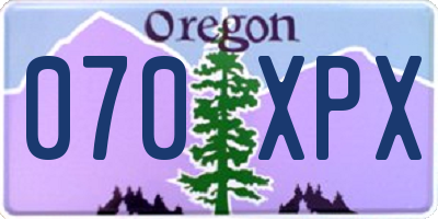 OR license plate 070XPX