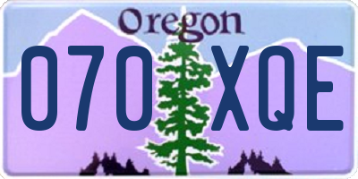 OR license plate 070XQE