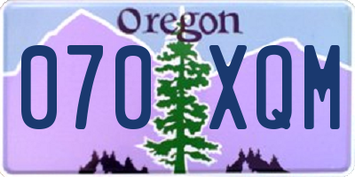 OR license plate 070XQM