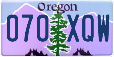 OR license plate 070XQW