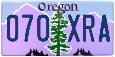 OR license plate 070XRA