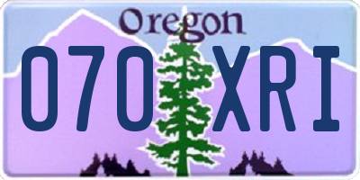 OR license plate 070XRI