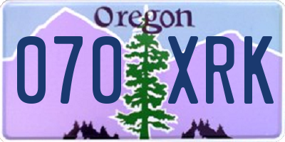 OR license plate 070XRK