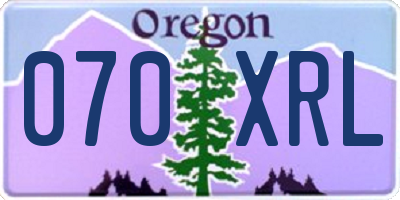 OR license plate 070XRL