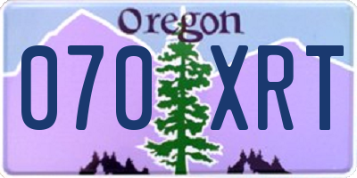 OR license plate 070XRT