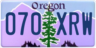 OR license plate 070XRW
