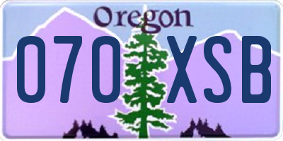 OR license plate 070XSB
