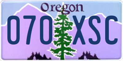 OR license plate 070XSC