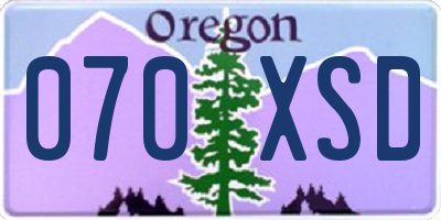 OR license plate 070XSD